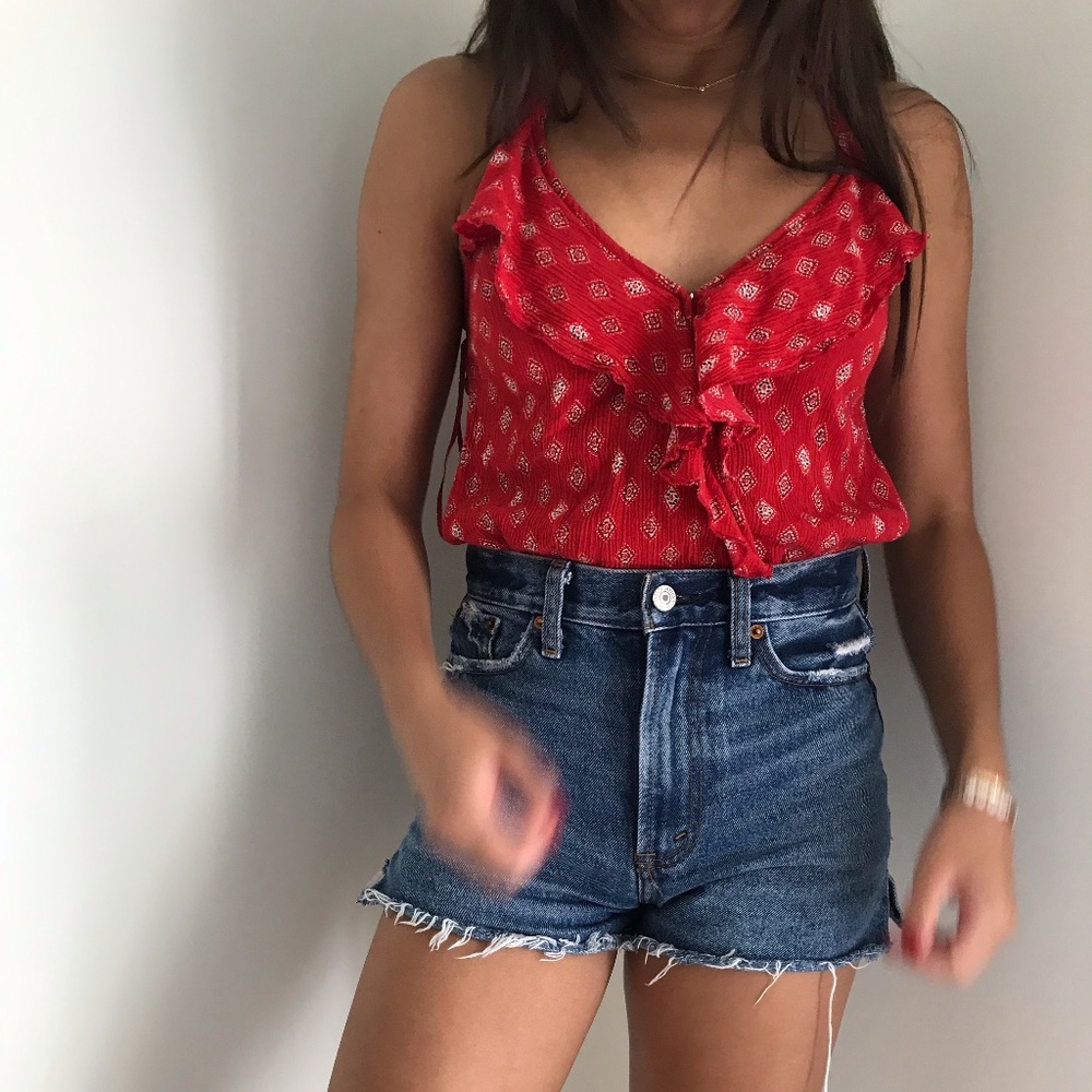Nordstrom Red Halter Bodysuit